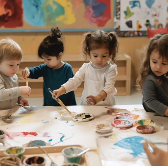 childern play in montessori class room. this is the montessori education childern play and learn