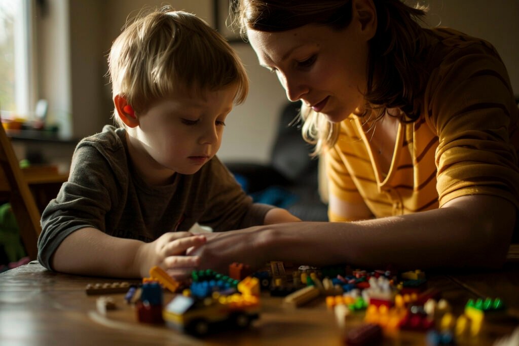 Child Play with his mother